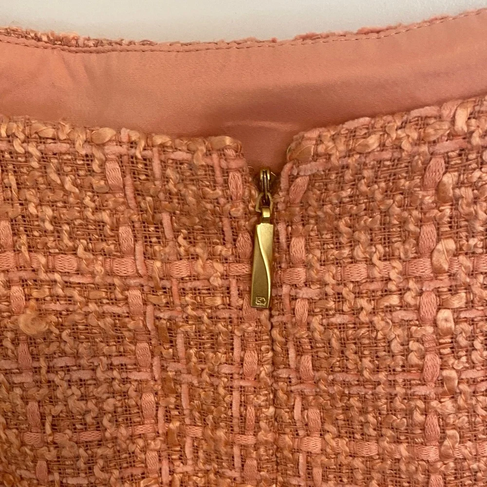 Donna Karan Textured Orange Pencil Skirt
